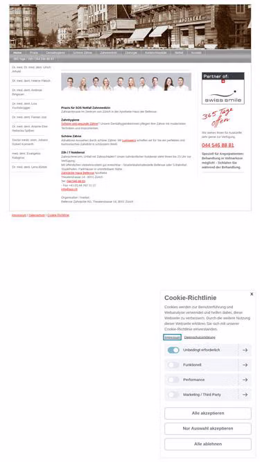 Screenshot of sos.ch