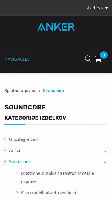 Screenshot of soundcore.si