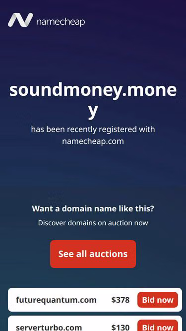 Screenshot of soundmoney.money