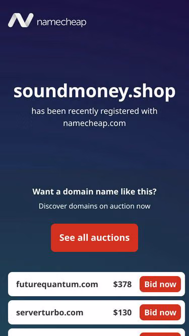 Screenshot of soundmoney.shop