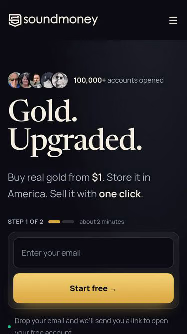 Screenshot of soundmoney.us