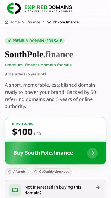 Screenshot of southpole.finance