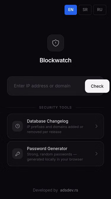 Screenshot of sovo.rs