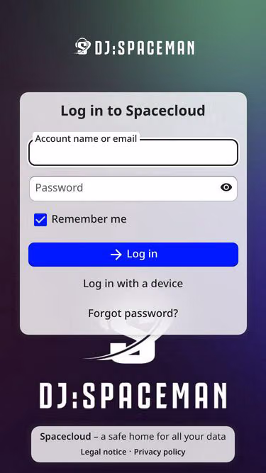 Screenshot of spacecloud.ch
