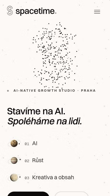 Screenshot of spacetime.cz