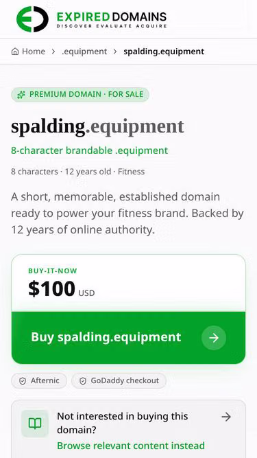 Screenshot of spalding.equipment