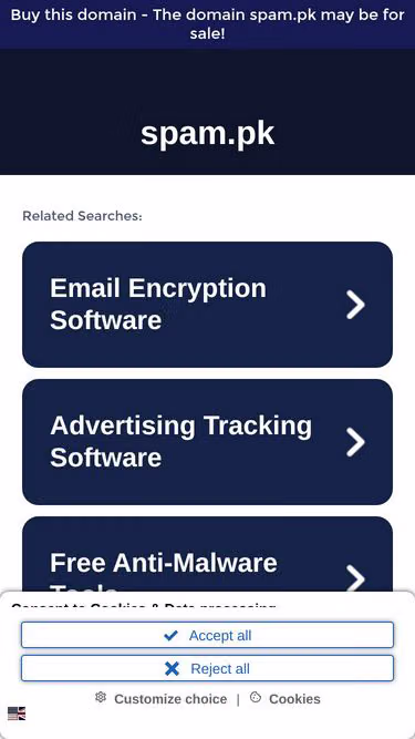 Screenshot of spam.pk