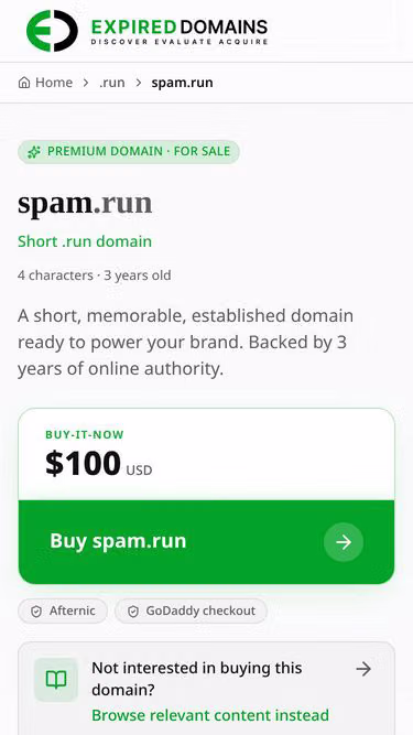Screenshot of spam.run