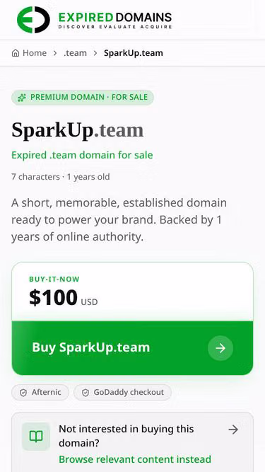 Screenshot of sparkup.team