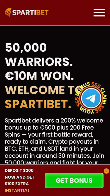 Screenshot of spartibet.casino