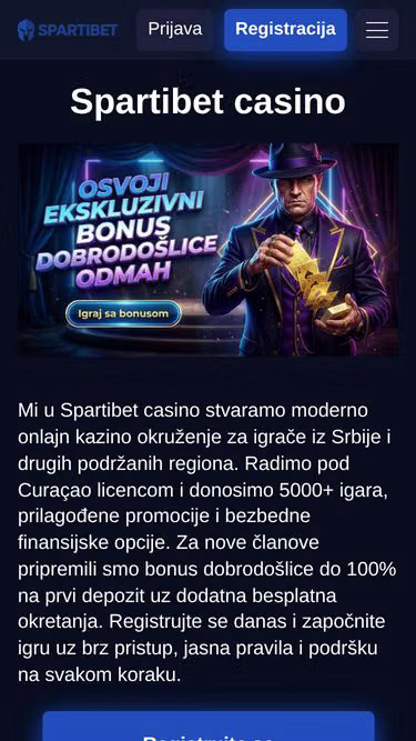 Screenshot of spartibet.rs