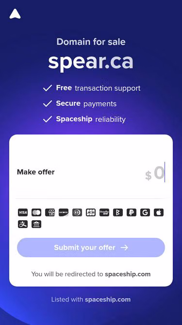 Screenshot of spear.ca