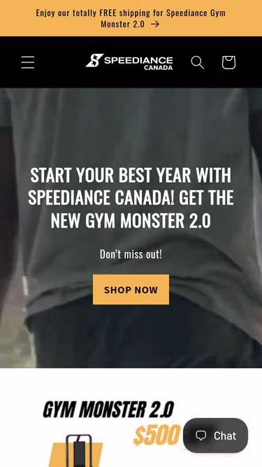 Screenshot of speediance.ca