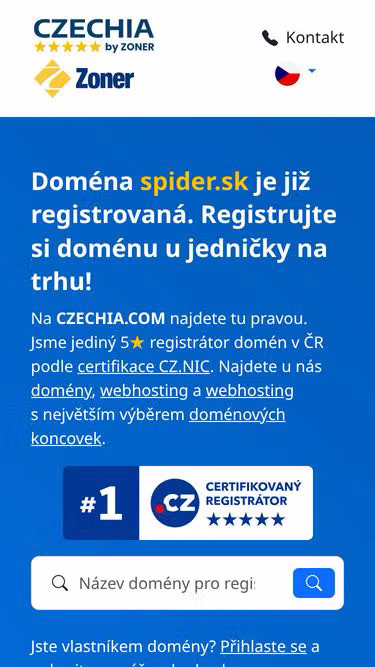 Screenshot of spider.sk