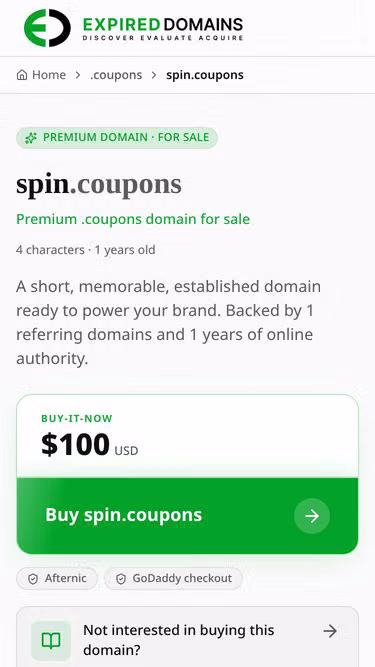 Screenshot of spin.coupons