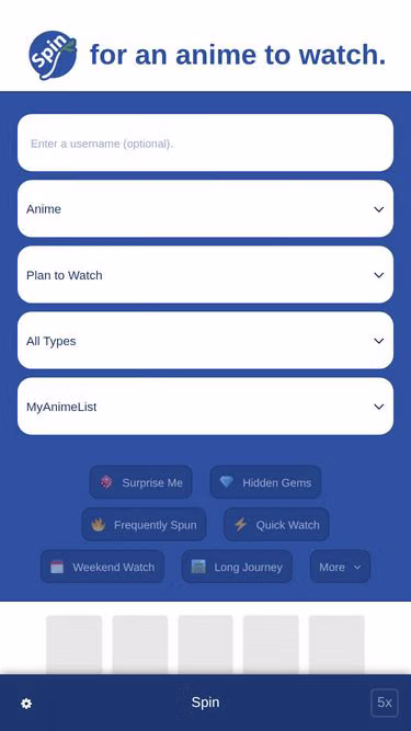 Screenshot of spin.moe