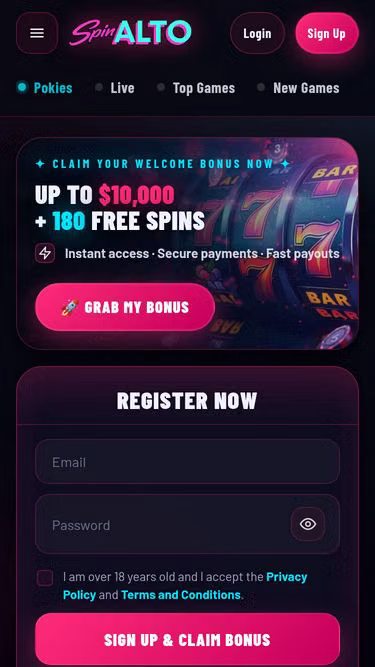 Screenshot of spinalto.app