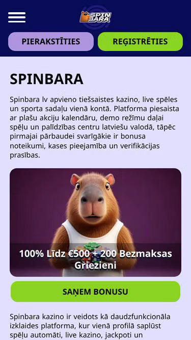 Screenshot of spinbara.com.lv