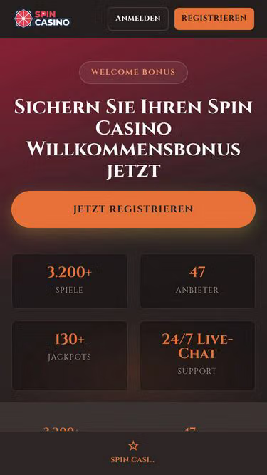 Screenshot of spincasino.jetzt