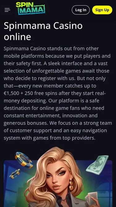 Screenshot of spinmamacasino.org