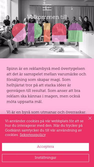 Screenshot of spinn.se