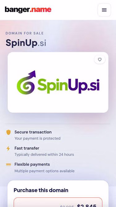 Screenshot of spinup.si