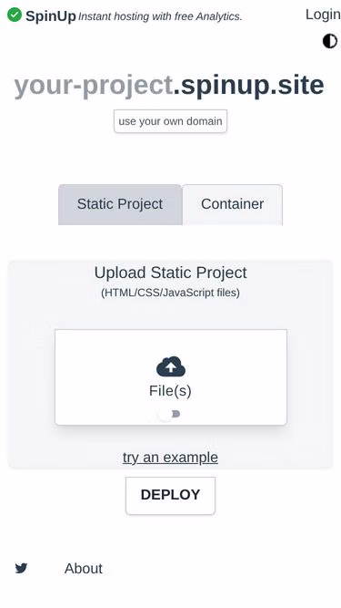 Screenshot of spinup.site