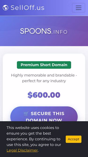 Screenshot of spoons.info