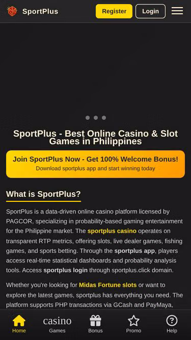 Screenshot of sportplus.click