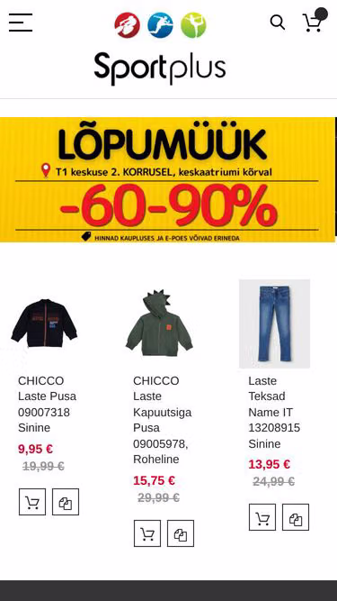 Screenshot of sportplus.ee