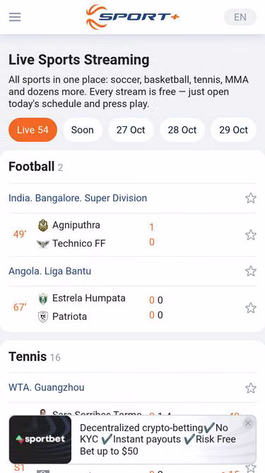 Screenshot of sportplus.watch