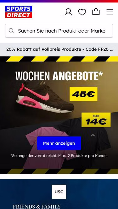 Screenshot of sportsdirect.de