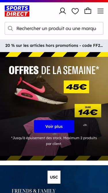 Screenshot of sportsdirect.fr