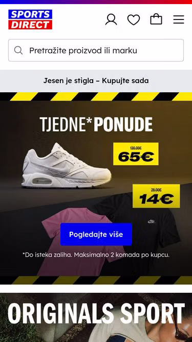 Screenshot of sportsdirect.hr