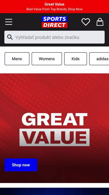 Screenshot of sportsdirect.sk