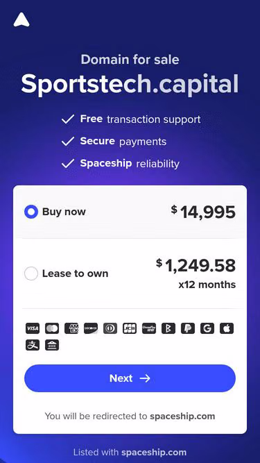 Screenshot of sportstech.capital