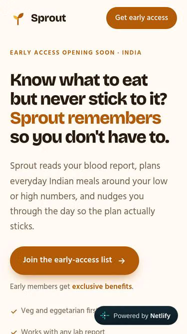 Screenshot of sprout.fitness