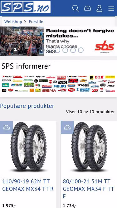 Screenshot of sps.no