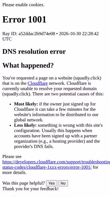 Screenshot of squadly.click
