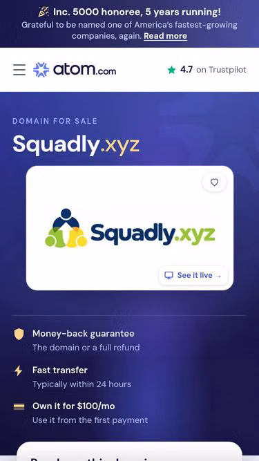 Screenshot of squadly.xyz