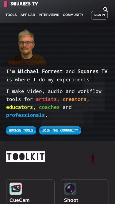 Screenshot of squares.tv