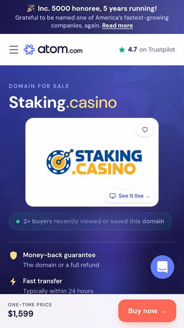 Screenshot of staking.casino