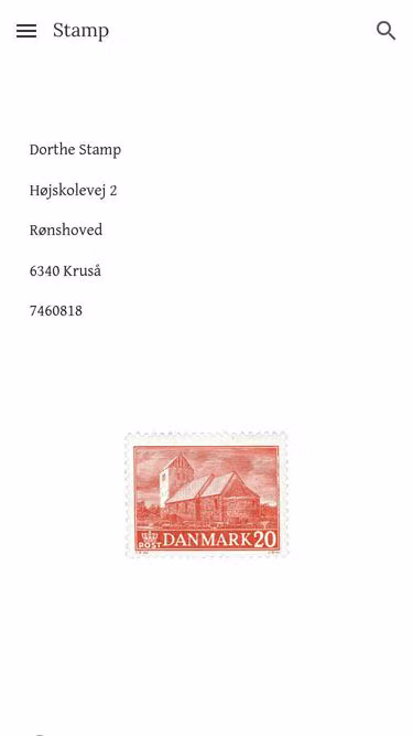 Screenshot of stamp.dk