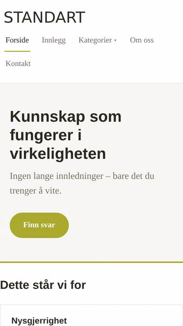 Screenshot of standart.no