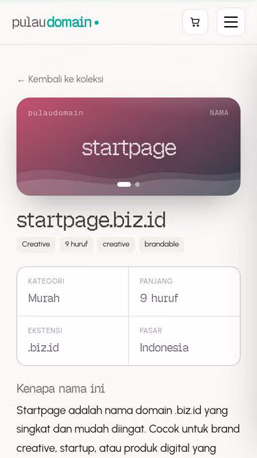 Screenshot of startpage.biz.id