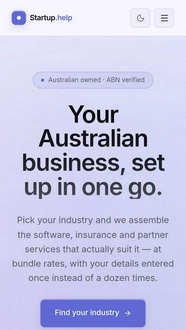 Screenshot of startup.help