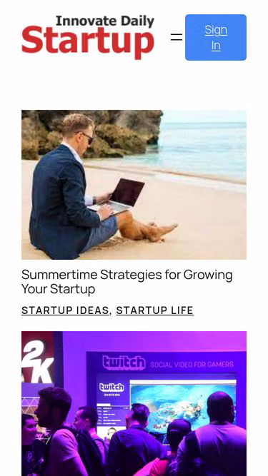 Screenshot of startups.bz