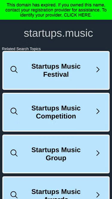 Screenshot of startups.music