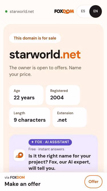 Screenshot of starworld.net