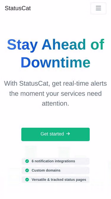 Screenshot of status.cat